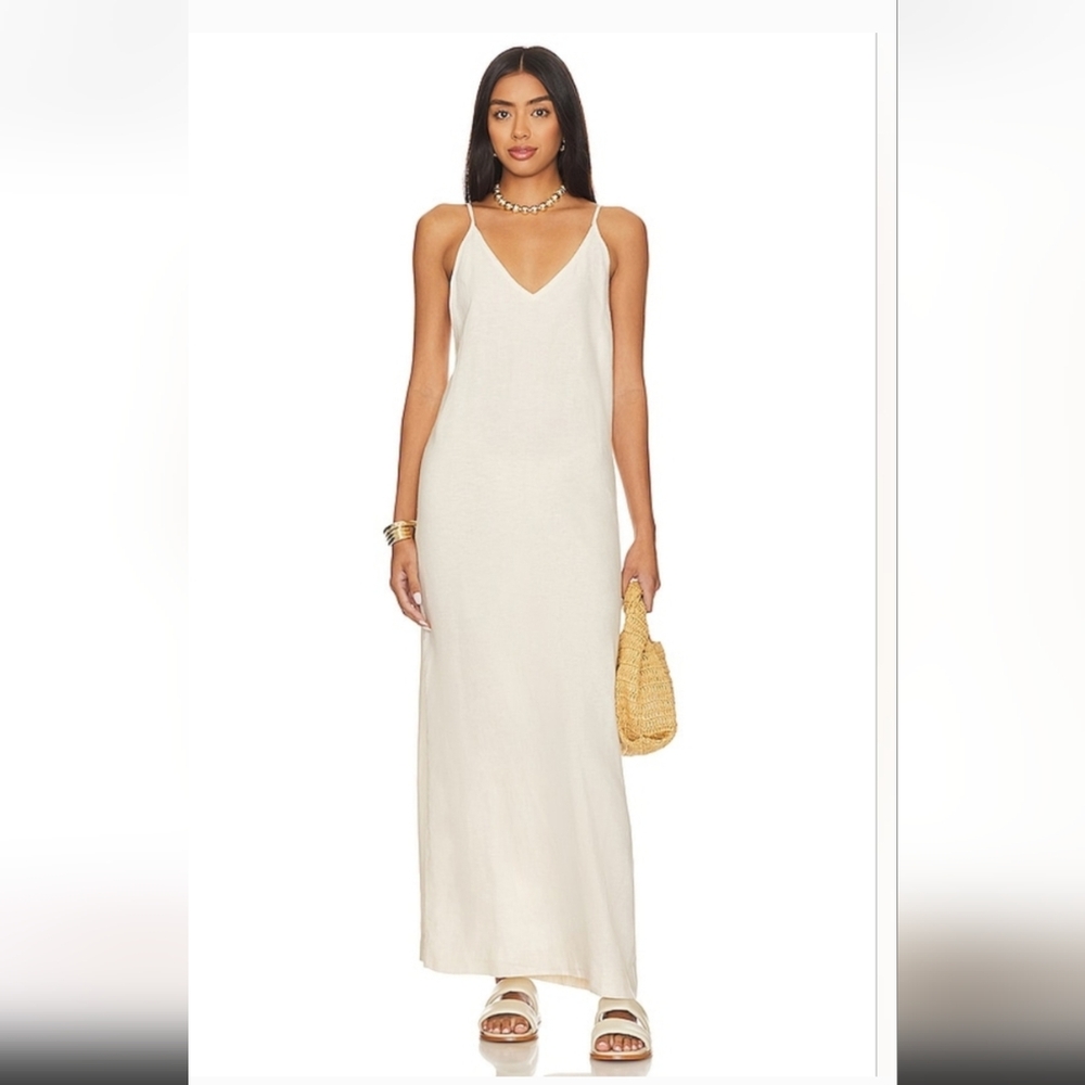 Onia Natural Linen Maxi Dress Swim Coverup
